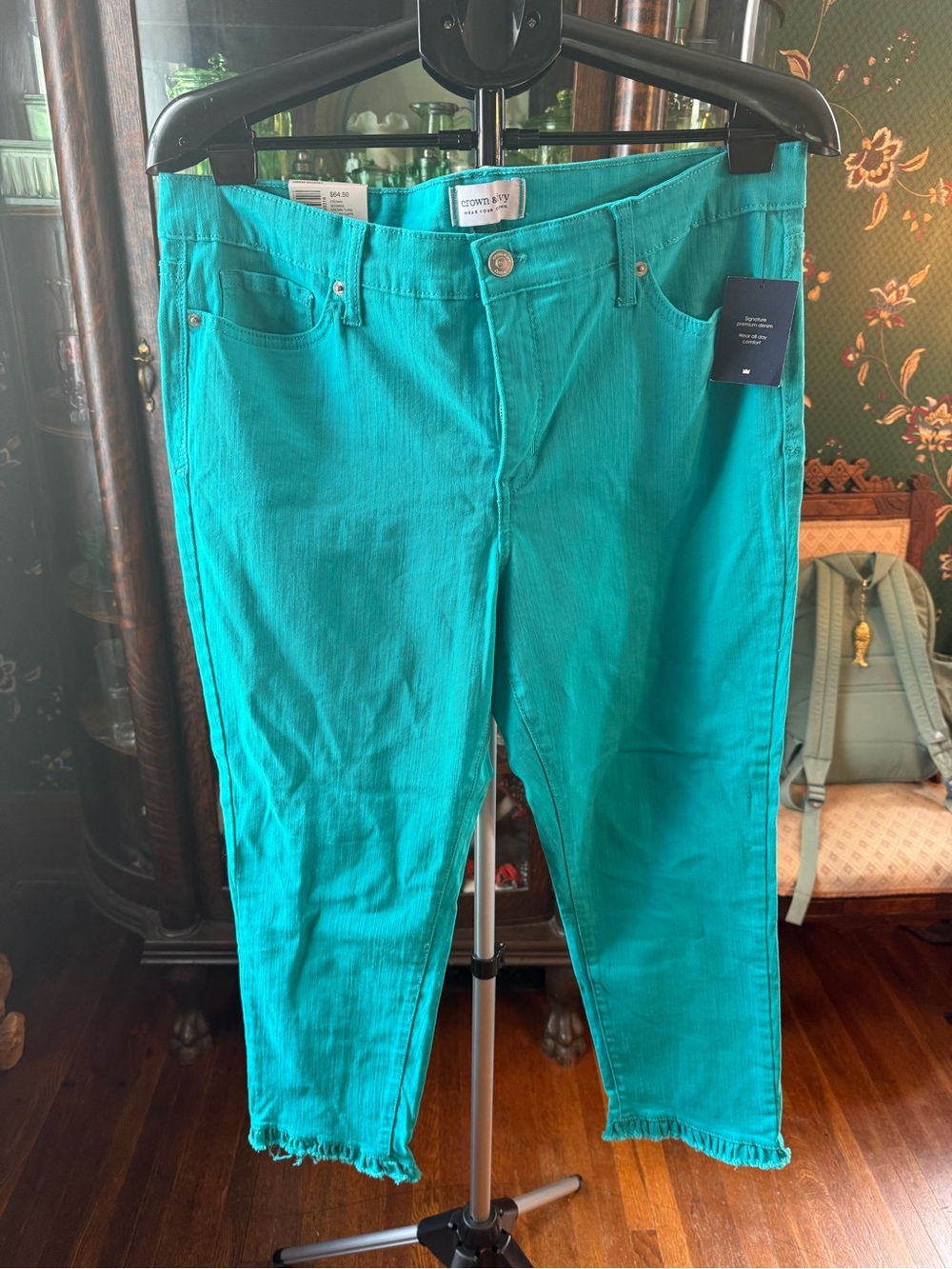 Crown Teal High-Rise Jeans